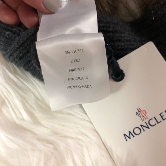 Moncler Cashmere, Wool, Leather and Marmot Fur New With Tags Size Small - Picture 8 of 8